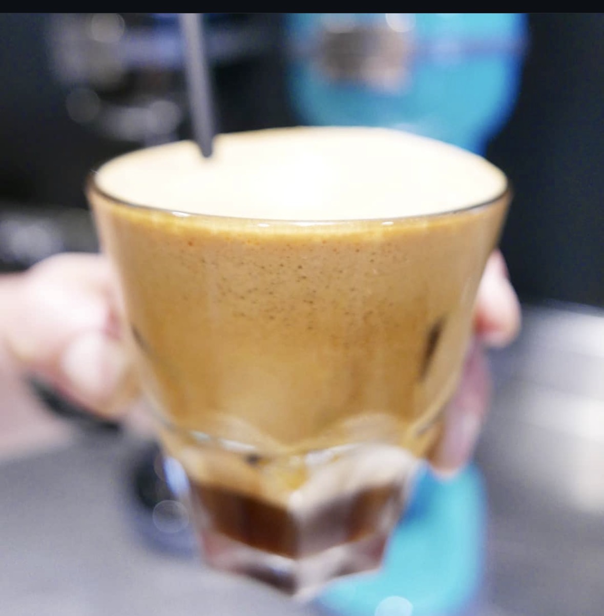 Zupano coffee served in a glass